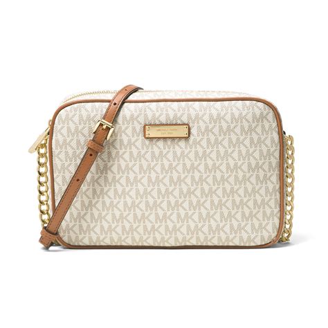 michael kors bags michael kors vanilla jet set large crossbody|michael kors wallet jet set.